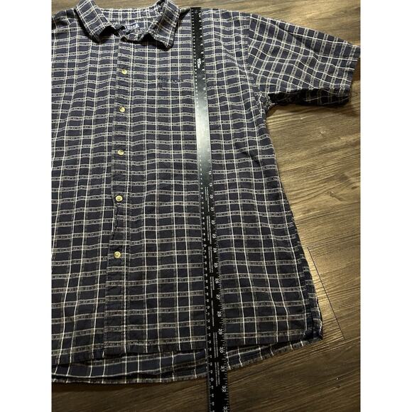 VINTAGE Big Dogs Shirt Mens 2XL XXL Blue Plaid 100% Cotton Button Up Pocket - Picture 3 of 6